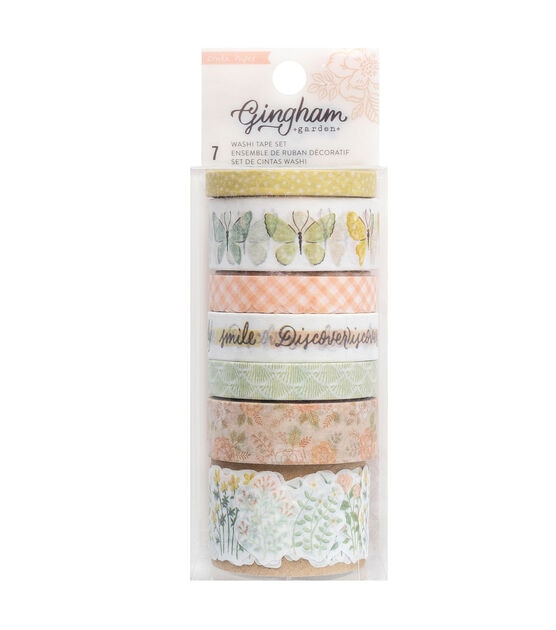 American Crafts 7pc Crate Paper Gingham Garden Washi Tape
