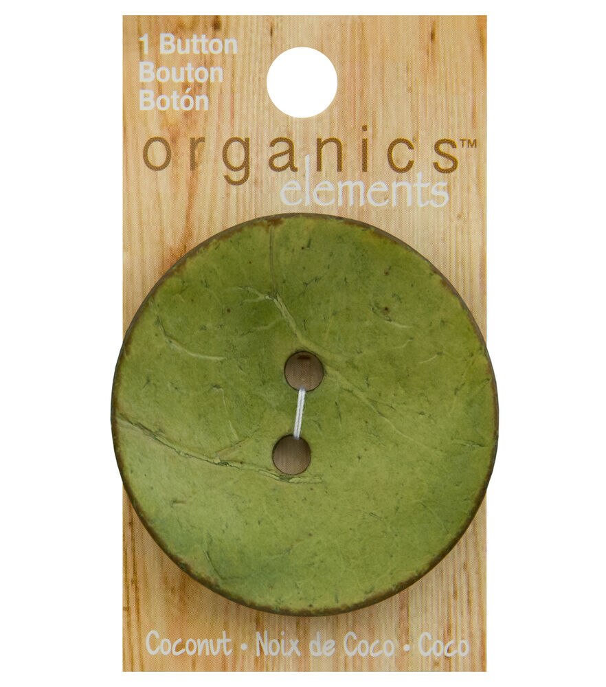 Organic Elements 2.5" Coconut Round 2 Hole Button, Organics Matte Coco, swatch