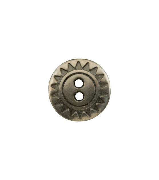 La Mode 5/8" Silver Sunburst Metal Round 2 Hole Buttons 3pk, , hi-res, image 2