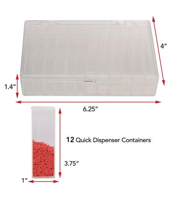 The Beadsmith Storage System 6.25x4x1.4 With 12 1x3.75 Fliptop Boxes, , hi-res, image 3