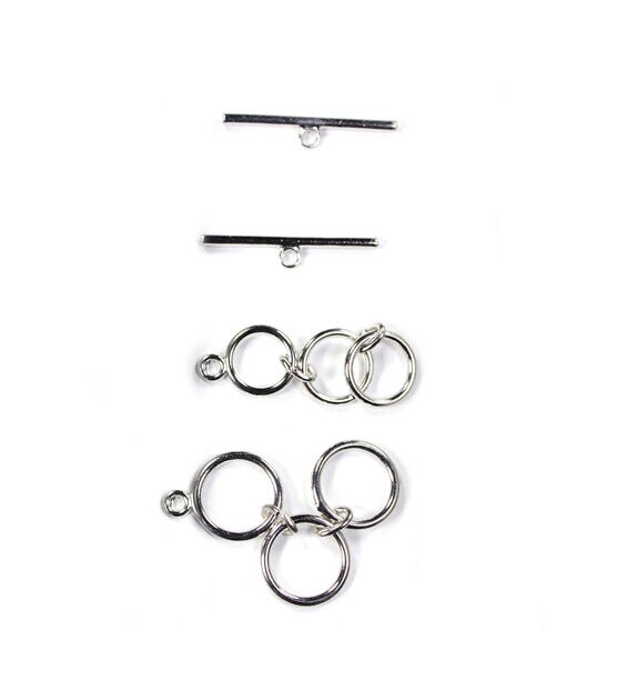 6ct Silver Metal Round Extension Toggle Clasps by hildie & jo