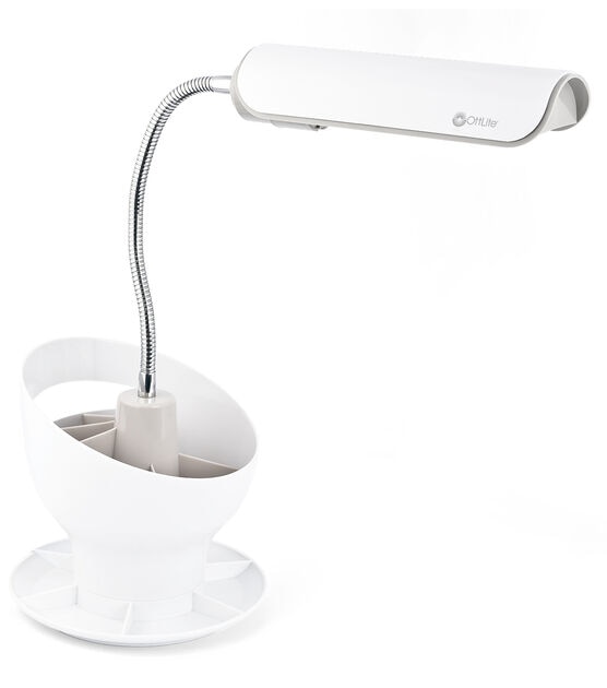 OttLite 25" White Flexible Organizer Lamp