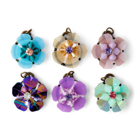 6ct Sequin Flower Charms by hildie & jo, , hi-res, image 2