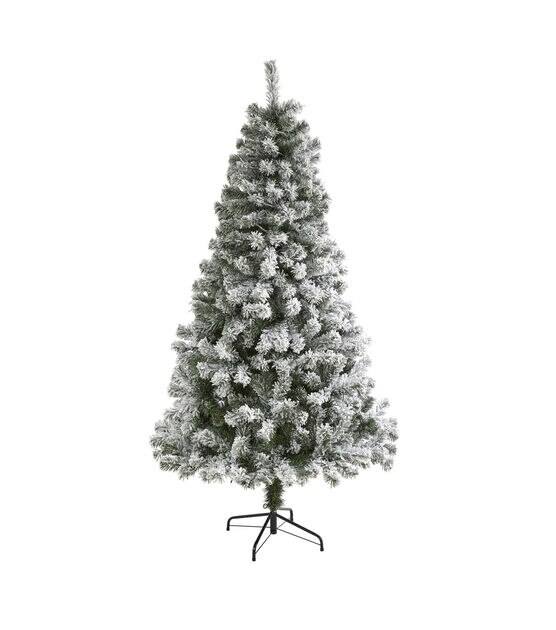 Nearly Natural 6' Unlit Flocked Virginia Fir Artificial Christmas Tree