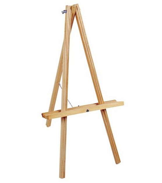 U.S. Art Supply 12 Natural Wood Display Stand A-Frame Artist Easel (Pack  of 4) Adjustable Tripod Tabletop Canvas Holder