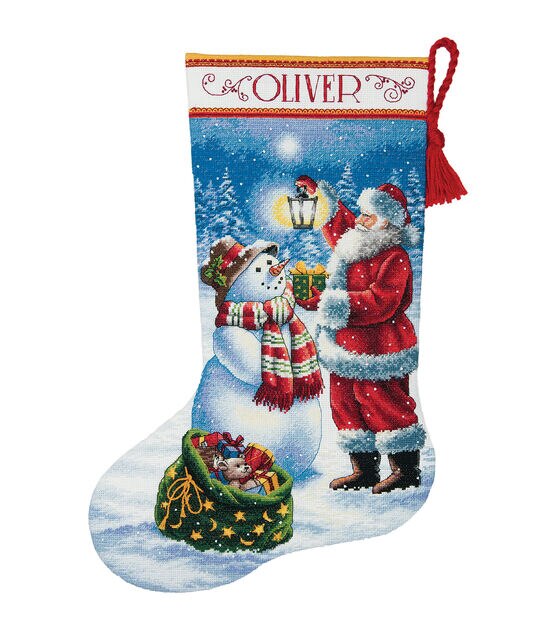 Dimensions 16" Holiday Glow Counted Cross Stitch Stocking Kit, , hi-res, image 2