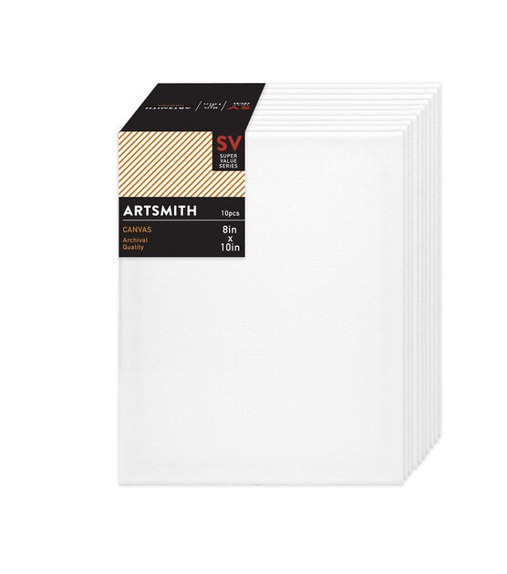 8" x 10" Stretched Super Value Pack Cotton Canvas 10pk by Artsmith, , hi-res, image 1