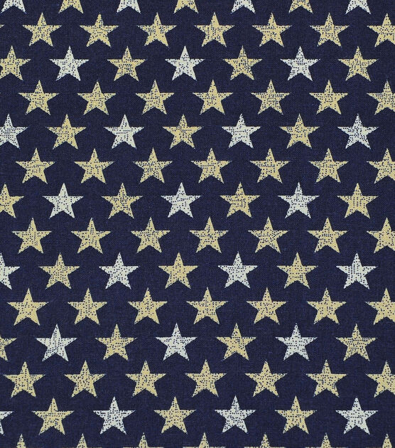 Rustic Mini Stars on Navy Patriotic Cotton Fabric, , hi-res, image 2