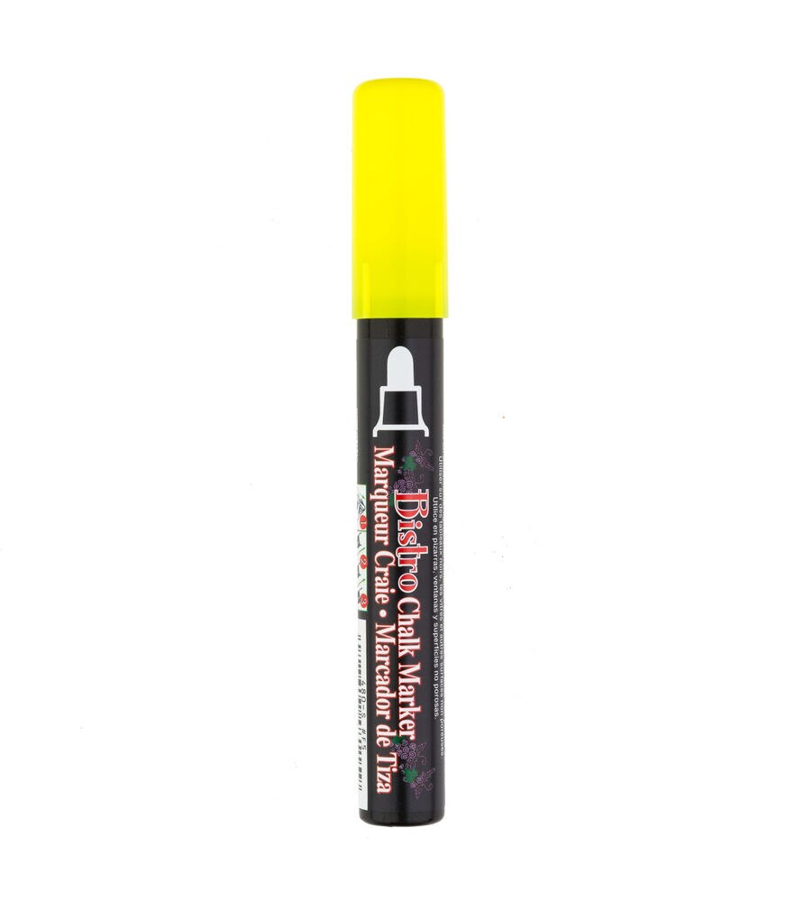 Marvy Uchida Broad Bistro Chalk Marker, Fluorescent Yellow, swatch