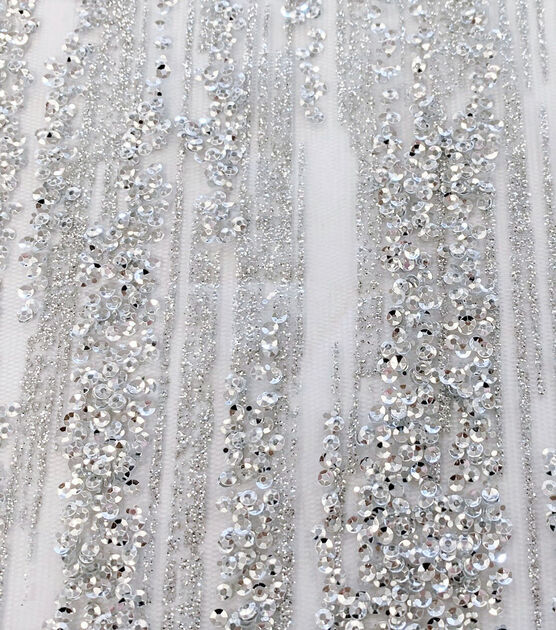 Silver Sequins Fabric Full Sequins Silver Fabric Silver 