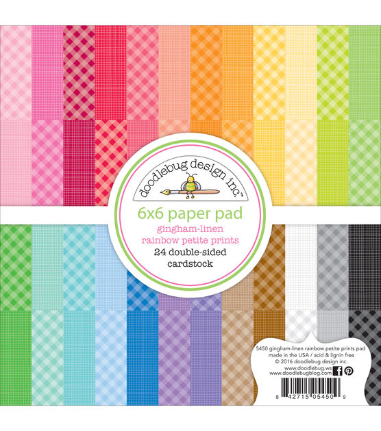 Doodlebug Petite Prints 24 pk Double-sided Paper Pad - Gingham Pattern