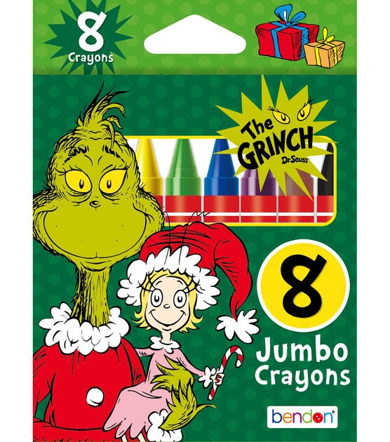 Bendon 8ct Christmas The Grinch Jumbo Crayons