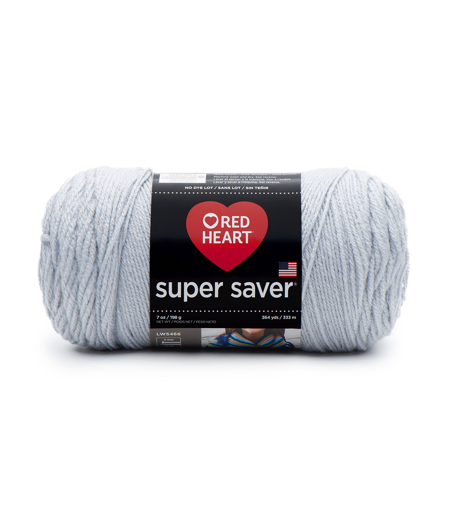 Red Heart Super Saver Worsted Acrylic Yarn, Light Gray, hi-res