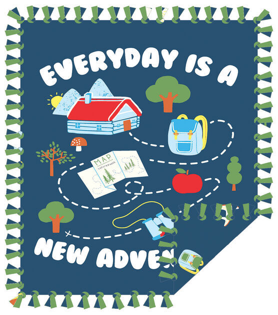 48" Wide Everyday is A New Adventure No Sew Fleece Blanket