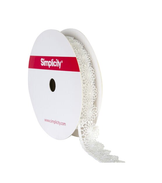 Simplicity Tattered Lace Trim 0.63'' White, , hi-res, image 3