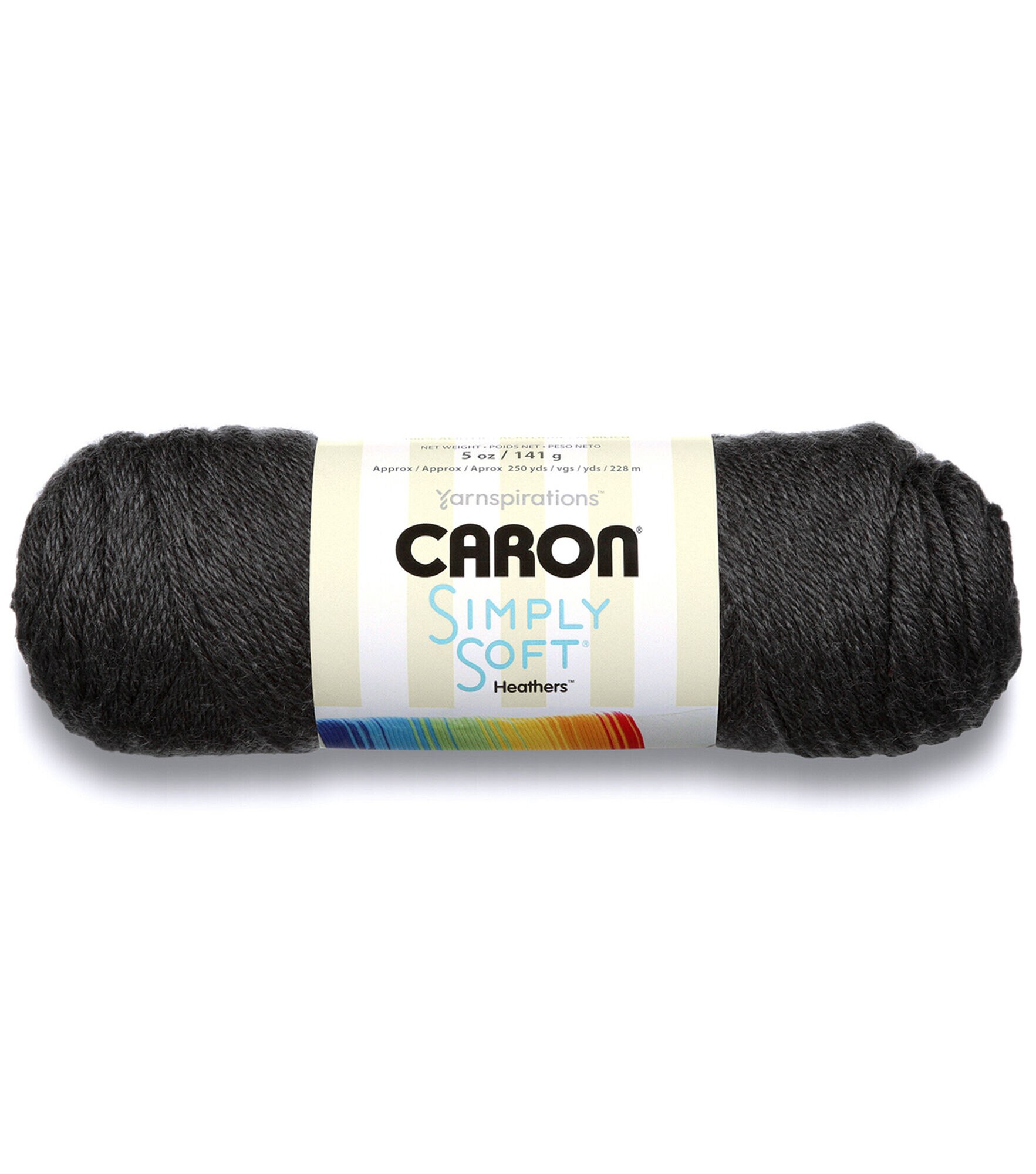 Caron Simply Soft Yarn, Charcoal Heather, hi-res