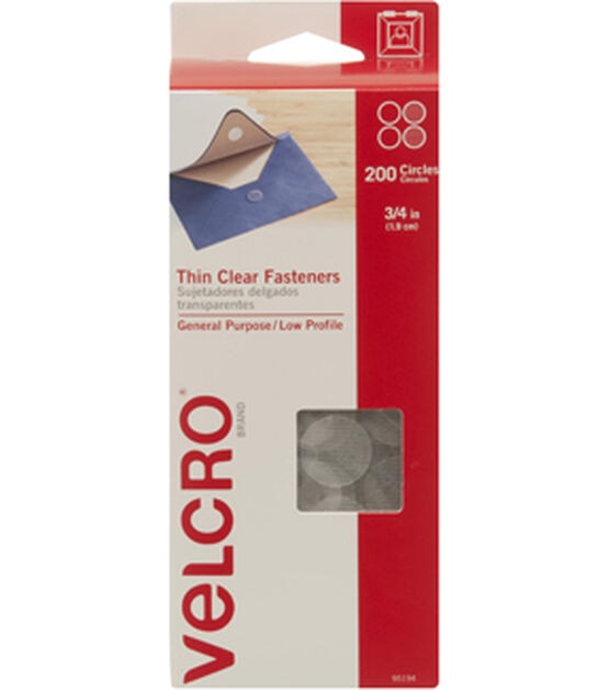 VELCRO Brand Sticky Back Coins .75" 200 Pkg Clear