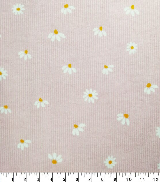 Daisies on Striped Nursery Flannel Fabric by Lil' POP!, , hi-res, image 3