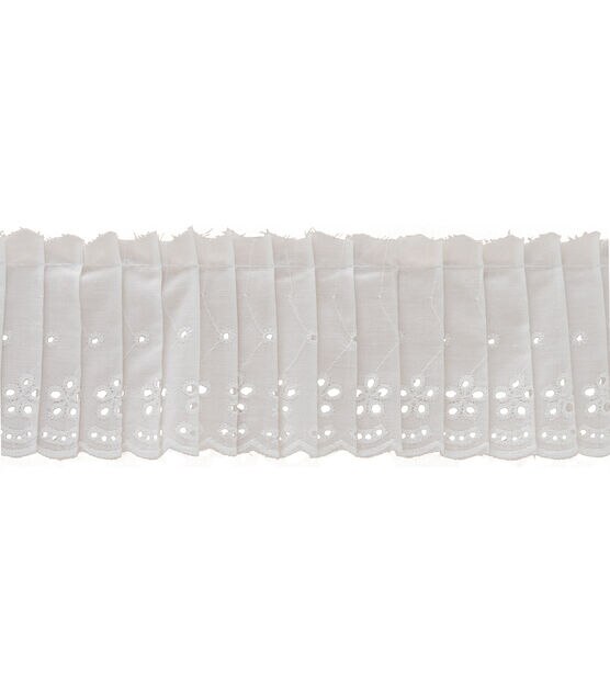 Simplicity Box Pleated Trim White