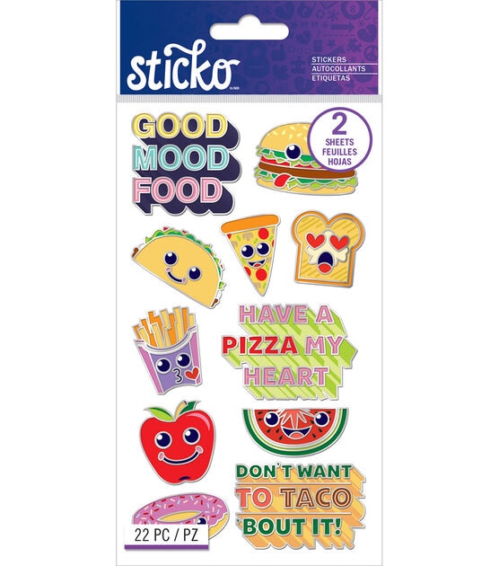 Sticko Food Enamel Pin Flat Stickers