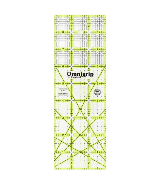 Omnigrip Neon Rectangle Grid Ruler, 3" x 9"