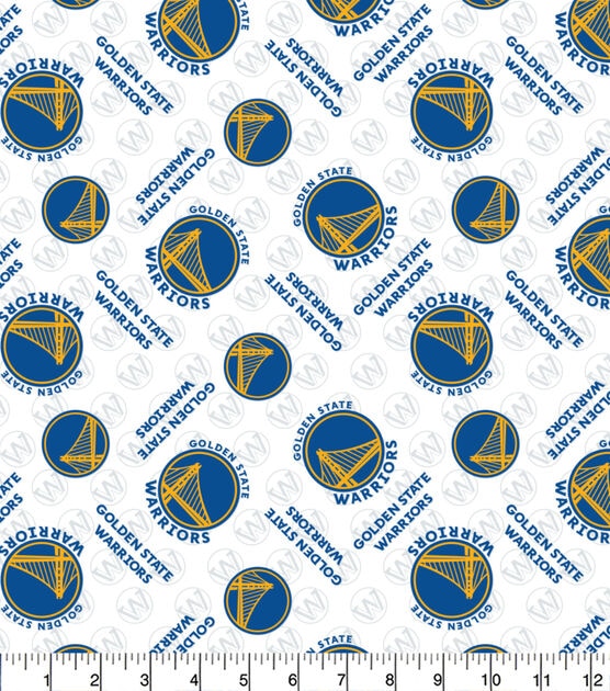 Golden State Warriors Cotton Fabric Tossed Logo