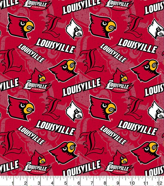 University of Louisville Cardinals Cotton Fabric Tone on Tone