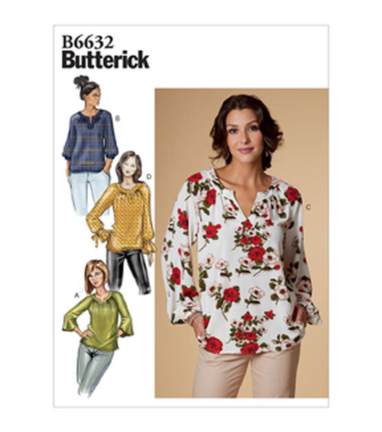 Butterick B6632 Size 6 to 14 Misses Top Sewing Pattern