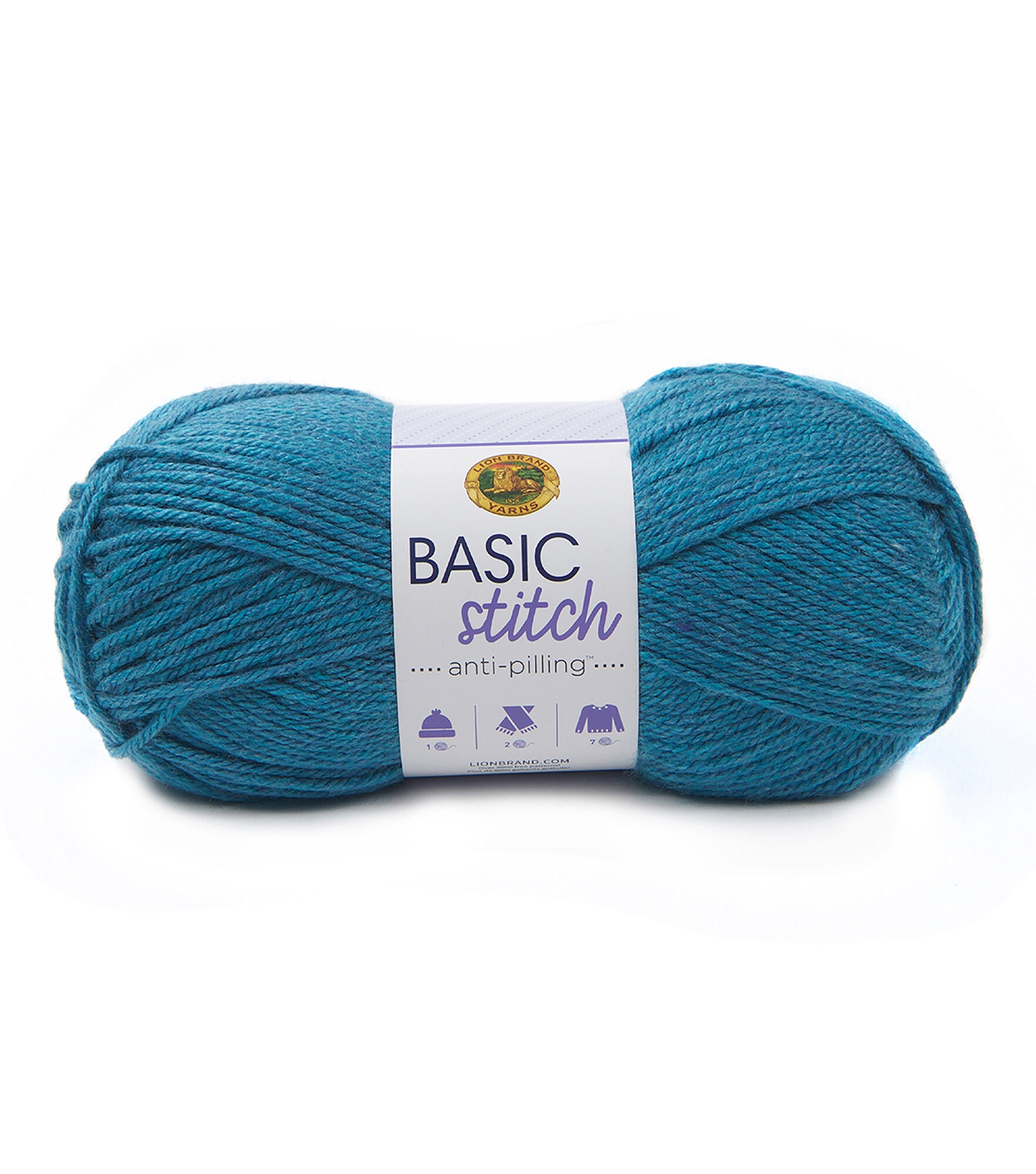 Lion Brand Basic Stitch Anti Pilling Worsted Acrylic Yarn, Turquoise Heather, hi-res