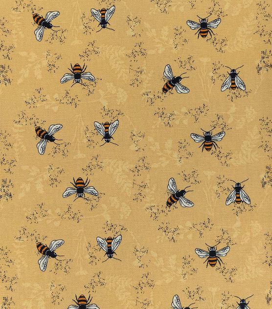 Cotton Canvas Yellow Bee Fabric