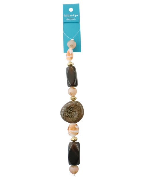 7" Ceramic Stone & Glass Bead Strand by hildie & jo