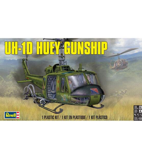 Revell UH1D Huey Gunship Helicopter Plastic Model Building Kit