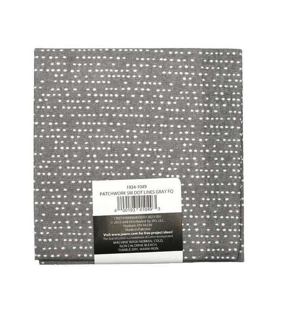 18" x 21" Dot Lines on Gray Cotton Fabric Quarter 1pc by Keepsake Calico, , hi-res, image 2