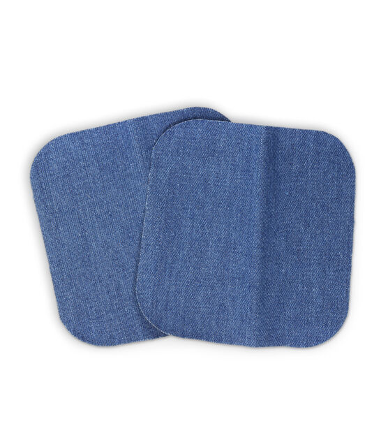 Dritz Denim Iron-On Patches, 5 x 5-Inch, Faded Blue, 2