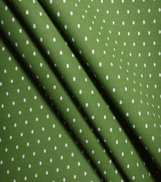 White Pin Dots on Green Quilt Cotton Fabric by Quilter's Showcase, , hi-res, image 3