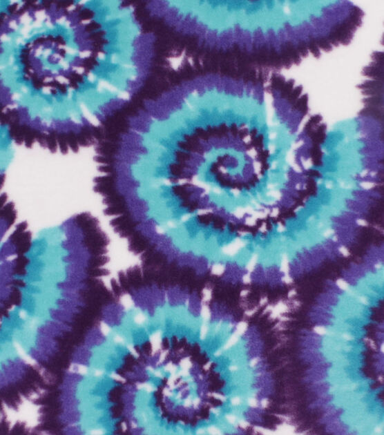 Purple & Turquoise Tie Dye Anti Pill Fleece Fabric