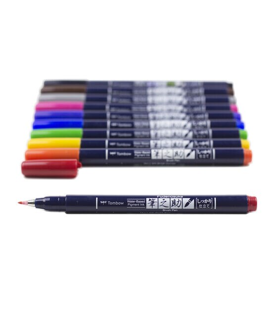 Tombow Fudenosuke Colors 10 pk Brush Pens, , hi-res, image 2