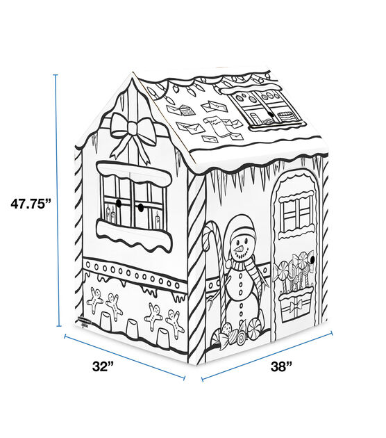 38" Gingerbread Cardboard House Coloring Kit, , hi-res, image 2