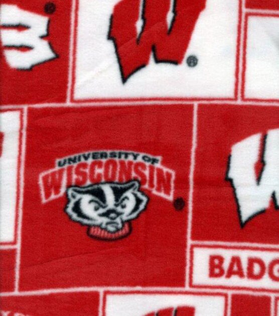 University of Wisconsin Badgers Fleece Fabric Block