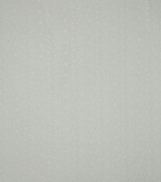 White Simple Eyelet Specialty Cotton Fabric, , hi-res, image 2