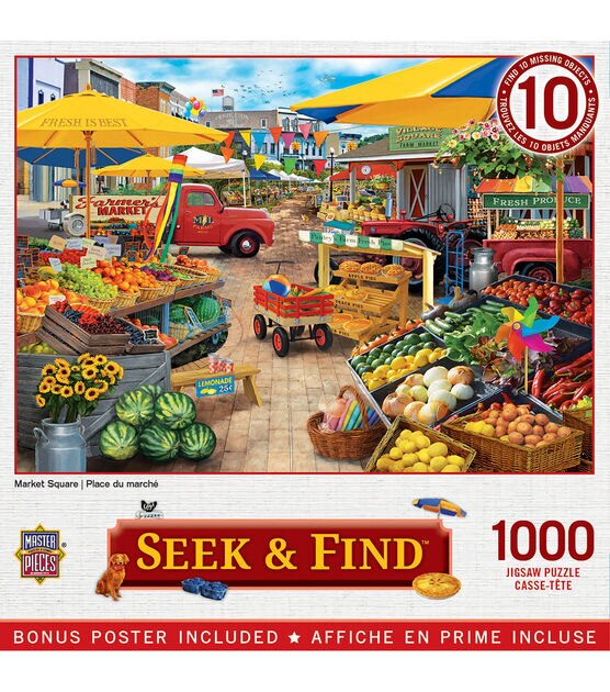 MasterPieces 19" x 27" Market Square Jigsaw Puzzle 1000pc