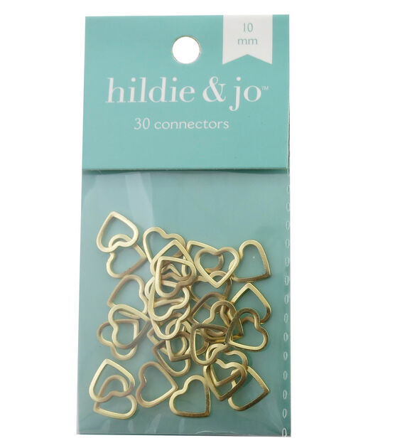 10mm Gold Heart Metal Connectors 30pk by hildie & jo