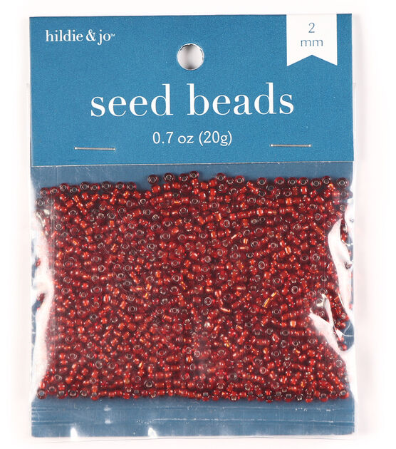 2mm Red Glass Rocaille Seed Beads by hildie & jo