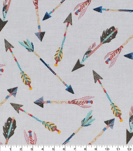 Novelty Cotton Fabric Feather Arrows