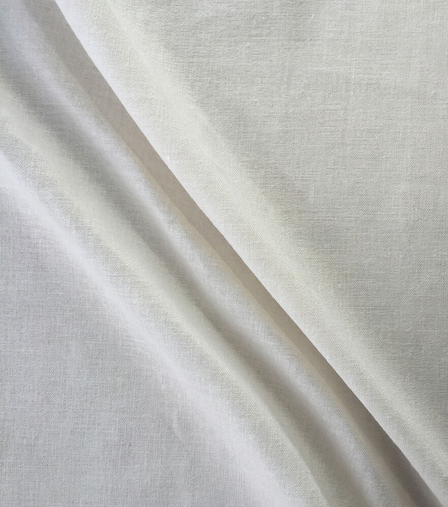 Linen Look Fabric Solid, White Linen Look, swatch