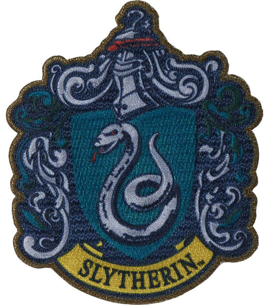 Warner Brothers 4" Harry Potter Slytherin House Crest Iron On Patch, , hi-res, image 2