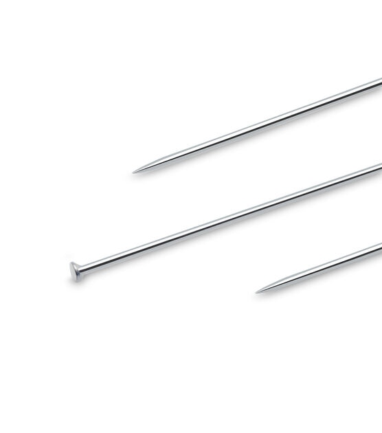 Dritz 1-5/16" Extra-Long Satin Pins, Nickel, 300 pc, , hi-res, image 2