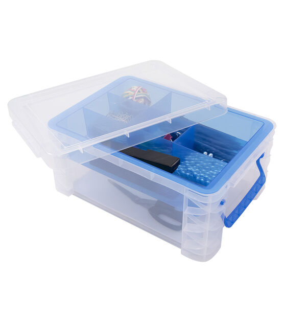 Super Stacker 14 x 10 Clear Plastic Raised Supply Box