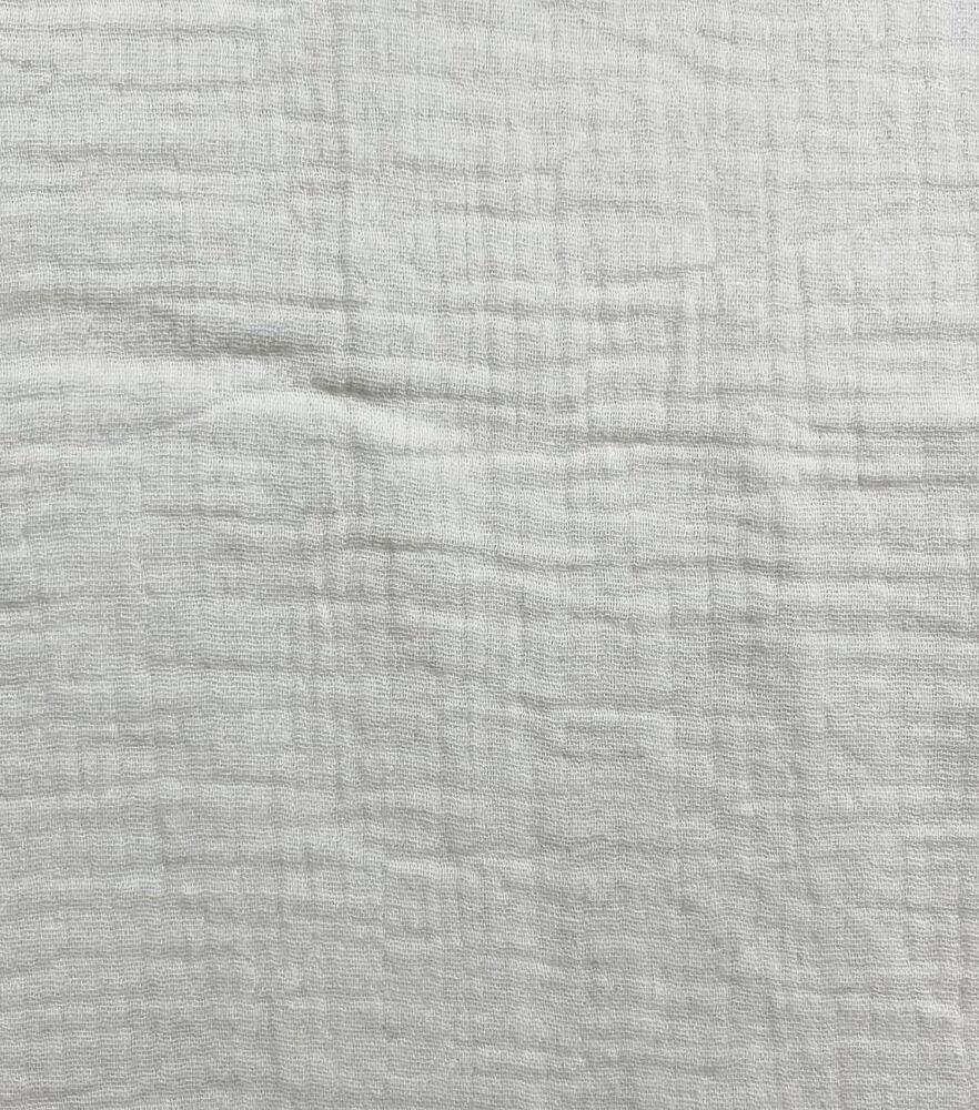 Bright White Bubble Gauze Cotton Fabric