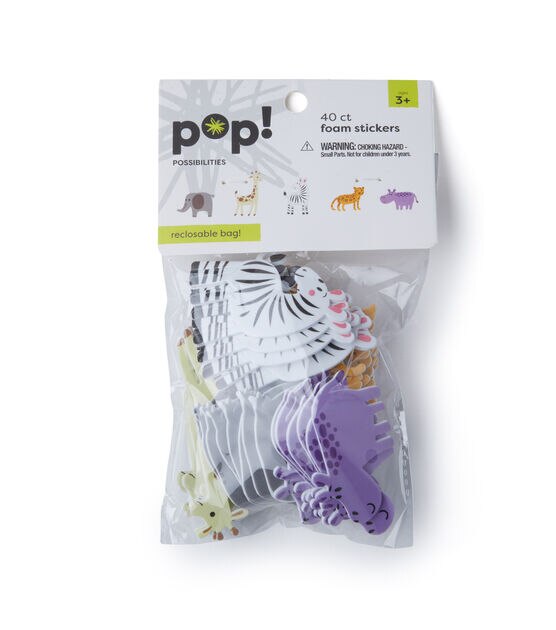 POP! Zoo Adhesive Foam Stickers